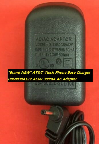 *Brand NEW* AT&T Vtech Phone Base Charger U060030A12V AC6V 300mA AC Adapter Power Supply